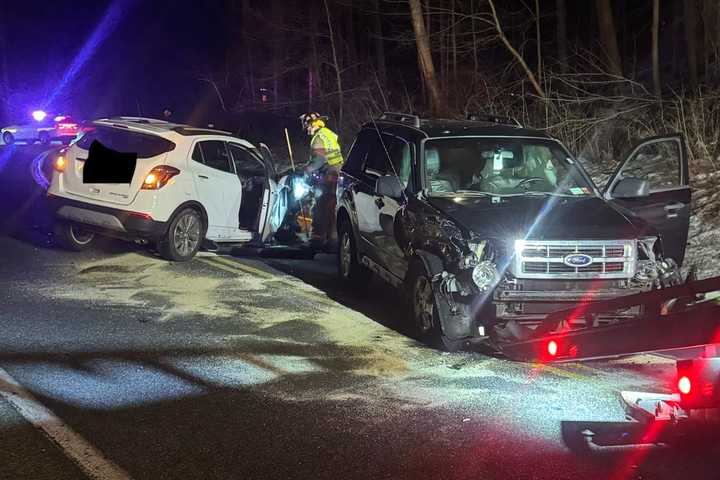 2-Car Crash Causes Fluid Spill On Busy Hudson Valley Road