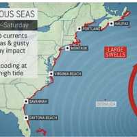 <p>Hurricane Larry is expected to bring strong rip currents, rough seas and gusty winds, along with coastal flooding at times of high tide along the East Coast this week.</p>