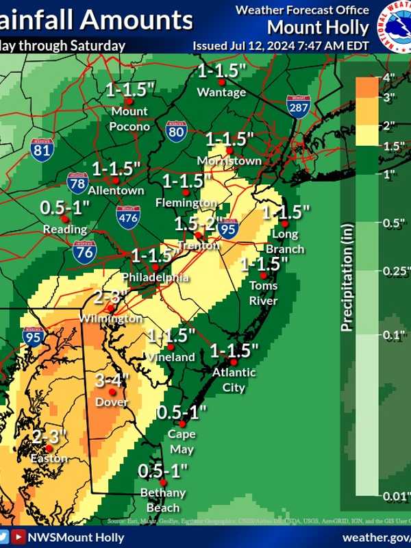 Flood Watch Issued In These NJ Counties Ahead Of Downpours