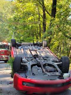 Car Flips On Roof In Westchester Crash