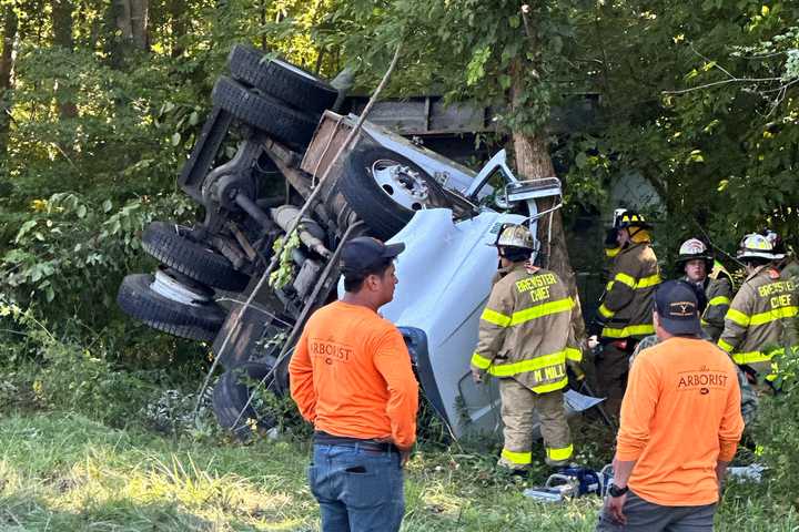 Driver Flown to Hospital After Truck Rolls Over On I-84 In Hudson Valley