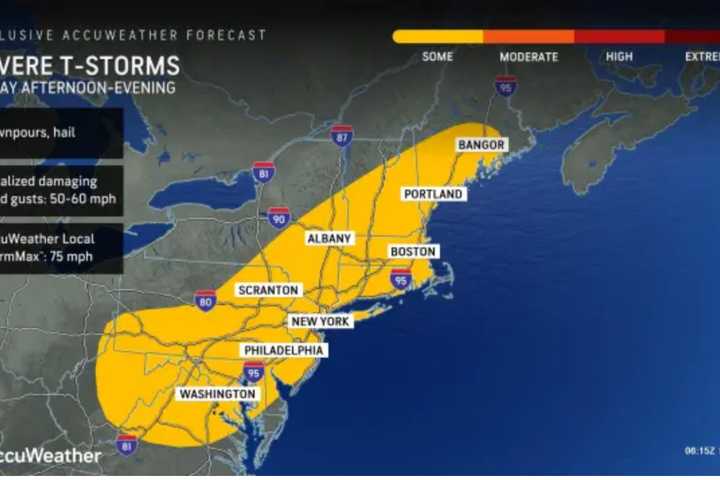 Here's Timing On Thunderstorms With 60 MPH Winds, Large Hail Threatening NJ, PA