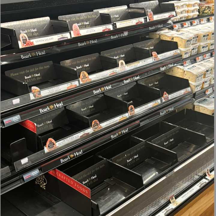 Removed Boar's Head products in the deli section of a Stop &amp; Shop in Connecticut a day after a recall was expanded to seven million pounds on Wednesday, July 31.
  
