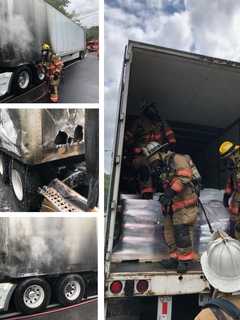 Tractor-Trailer Fire Ties Up Traffic On I-495 In Montgomery County