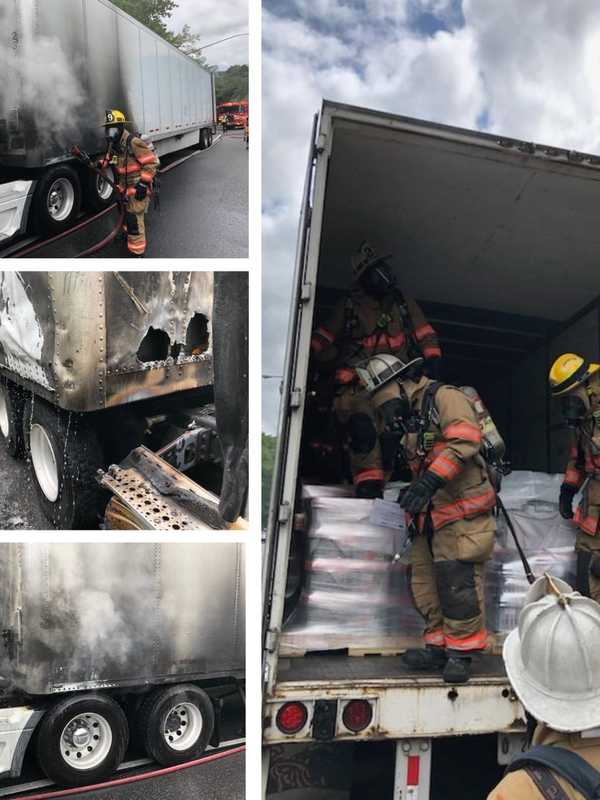 Tractor-Trailer Fire Ties Up Traffic On I-495 In Montgomery County