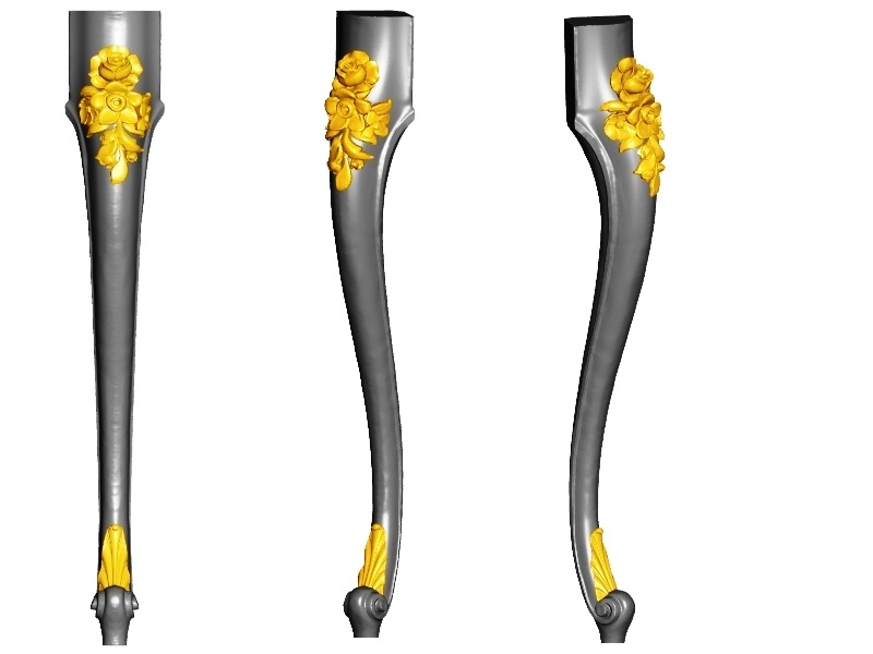 Leg 08 stl cabriole | legs furniture, 3D model. Console, table.