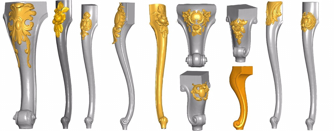 Furniture legs, cabriole stl model