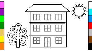 Learn how to draw and color a house step by step.download this free printabl. How To Draw Big House Coloring For Kids Youtube