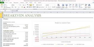 Break Even Analysis Template For Excel 2013 With Data Driven