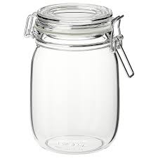 These glass jars with matching lids are wide mouthed and thick walled to ease scooping, prevent spillage, and protect what you buy. Korken Clear Glass Jar With Lid Height 16 5 Cm Ikea