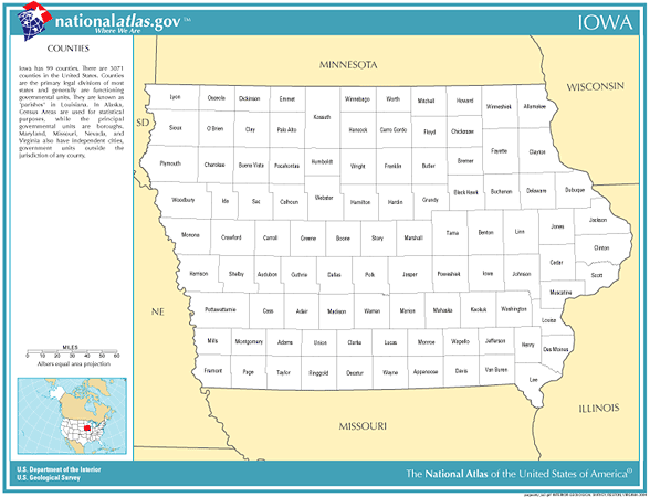 Time Zone and FIPS Code for Counties in Iowa — Time Genie's Encyclopedia