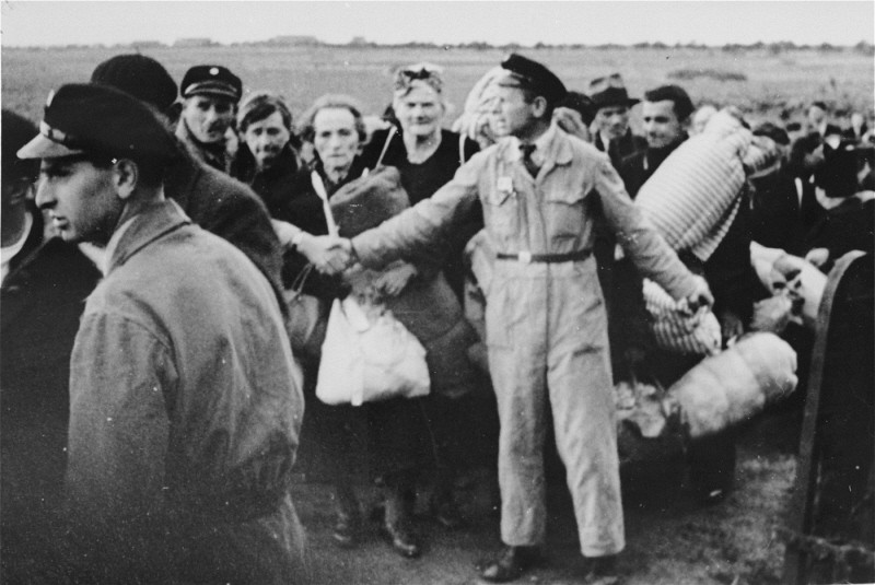 Arrival of a transport at the Westerbork camp. Westerbork, the Netherlands, October 1942.