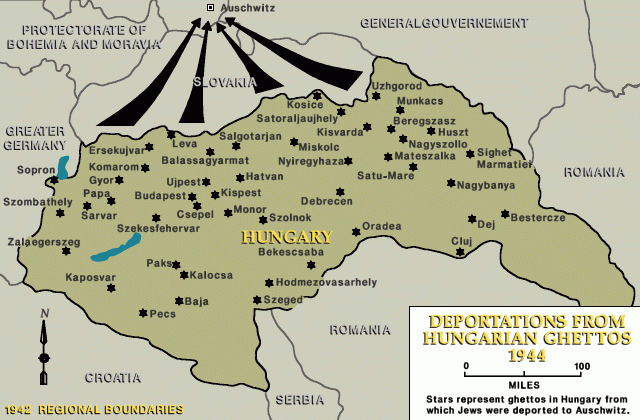 Deportations from Hungarian ghettos to Auschwitz