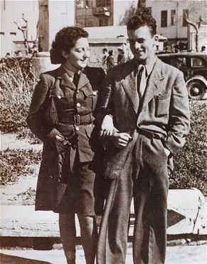 Jewish parachutist Hannah Szenes with her brother, before leaving for a rescue mission.