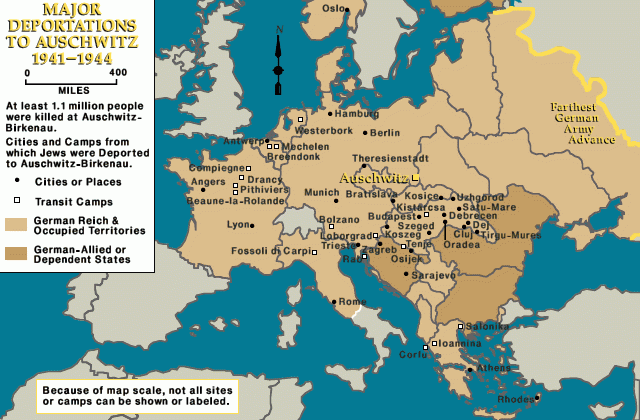 Major deportations to Auschwitz, 1941-1944