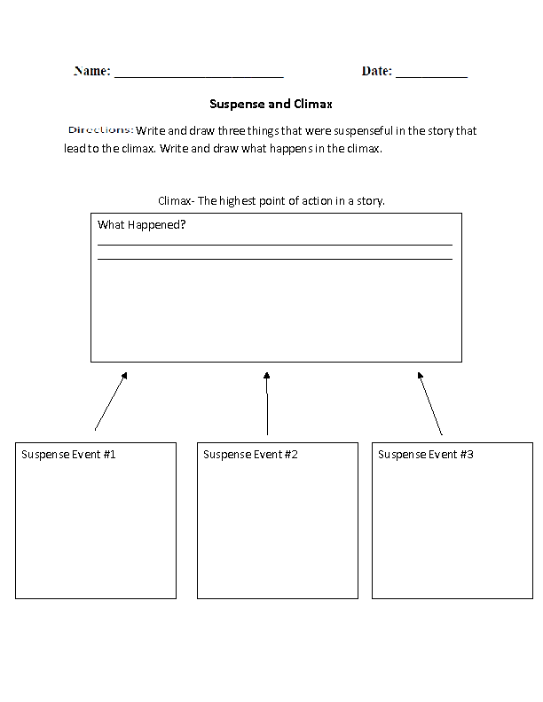 Suspense and Climax Reading Comprehension Worksheet