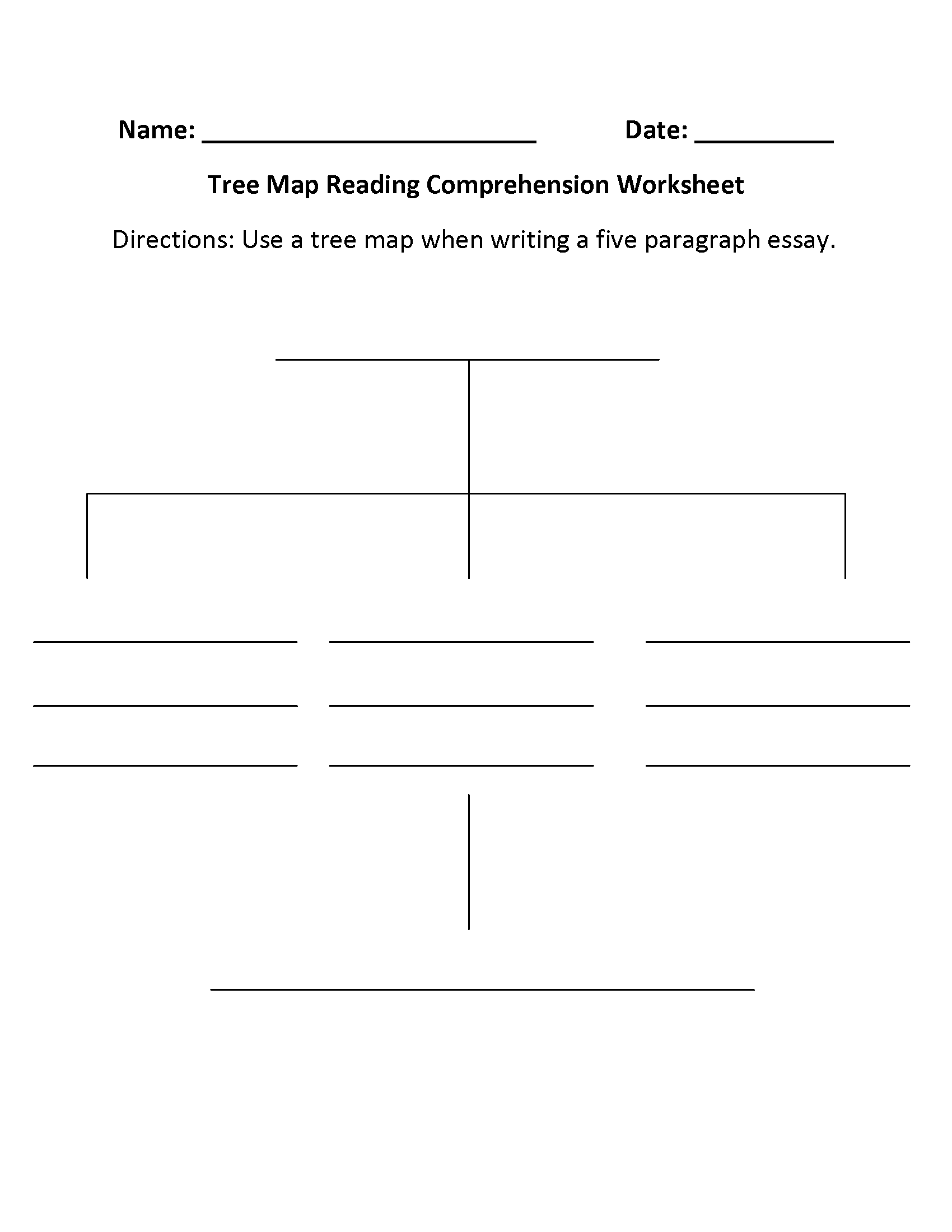 Tree Map Reading Comprehension Worksheets