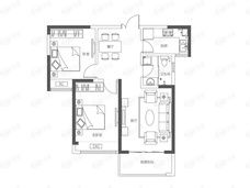 泰宏建业国际城2室2厅1卫户型图