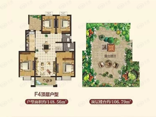 万科民安雲河锦上F4顶层户型户型图