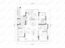 万科民安雲河锦上洋房T2户型图