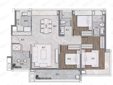 绿城陕建·广州桂语汀澜3室2厅2卫户型图