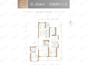 保利璞岸204㎡户型户型图