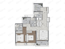 绿城陕建·广州桂语汀澜2室2厅2卫户型图