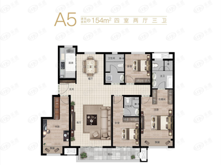 北龙湖瑞府A5户型户型图