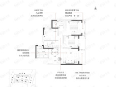 敏捷江山誉3室2厅2卫户型图