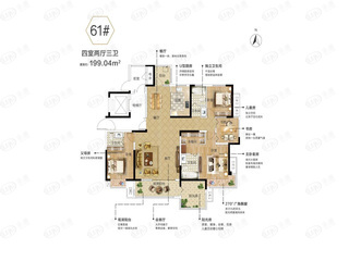 保利璞岸61#199㎡户型户型图