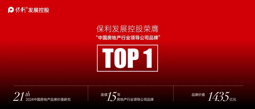 TOP1！保利发展控股荣膺中国房地产品牌价值榜首