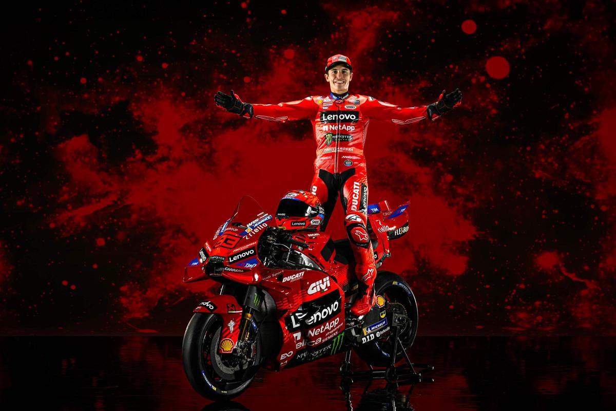 Marc Márquez se muestra feliz en su presentación con Ducati: Todo al rojo