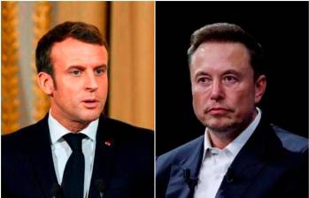 El presidente de Francia Emmanuel Macron y el dueño de X, Elon Musk. FOTOS: AFP y X @elonmusk 