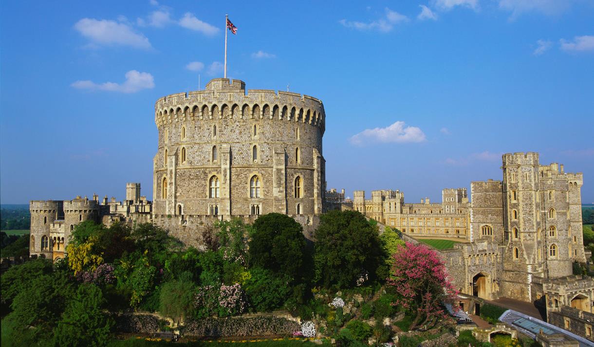 Windsor Castle's Round Tower. Royal Collection Trust / © His Majesty King Charles III 2024. Photographer Peter Packer.