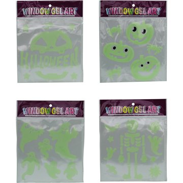 Glow In The Dark Halloween Window Gel Sticker 25X20cm (12)