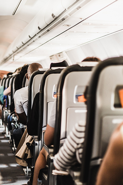 People sitting on a airplane