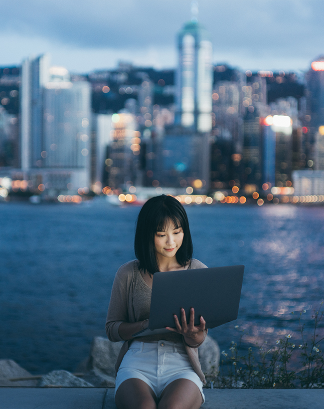 Lady on Computer