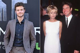 Jack Quaid attends the Premiere of 20th Century Studios' "Prey" at Regency Village Theatre on August 02, 2022 in Los Angeles, California. , Meg Ryan and Dennis Quaid at the Mann Chinese Theatre in Hollywood, California 05/01/1995 