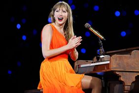 Taylor Swift performs onstage during "Taylor Swift | The Eras Tour" at San Siro on July 13, 2024 in Milan, Italy. 