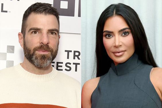 Zachary Quinto and Kim Kardashian