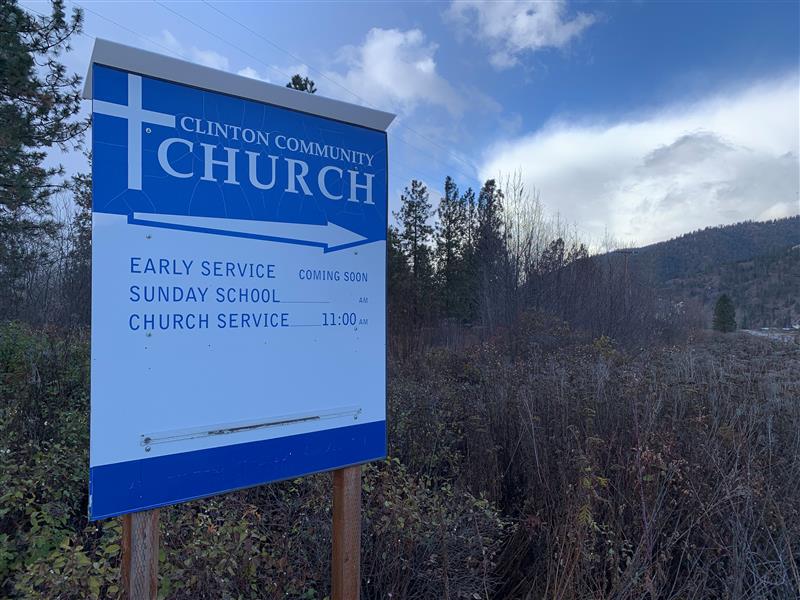 The Clinton Community Church sign