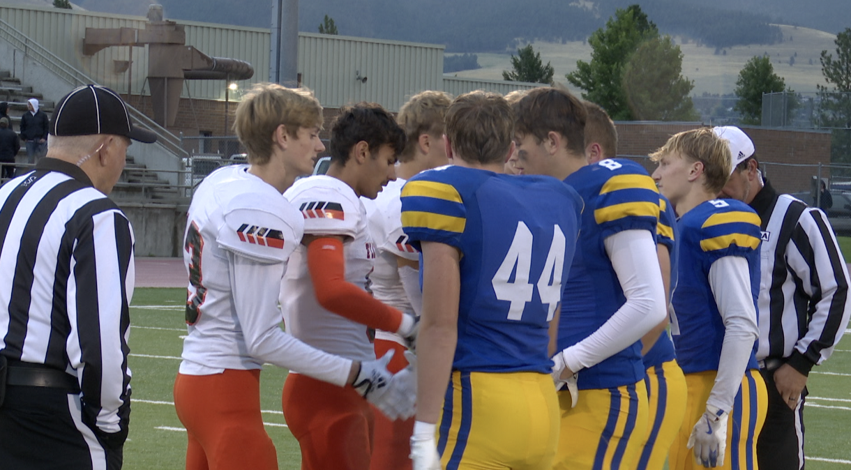 Big Sky and Flathead shake hands before the game, Missoula