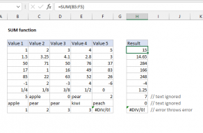 Excel SUM function