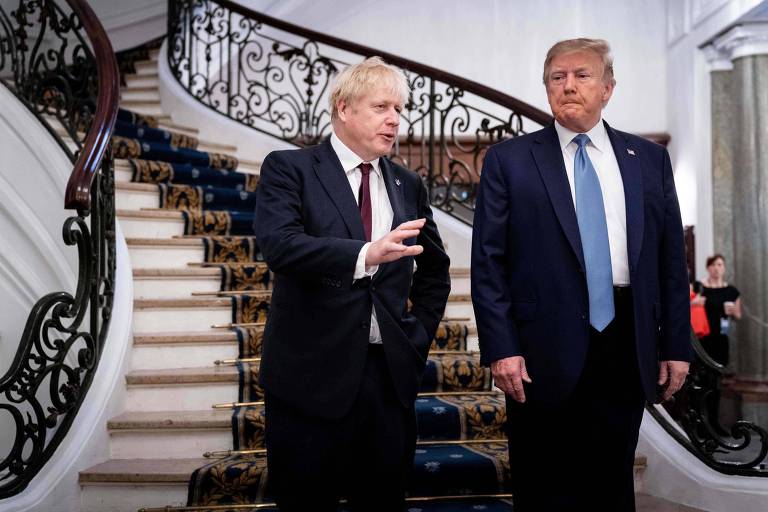 O presidente dos EUA, Donald Trump, e o primeiro-ministro do Reino Unido, Boris Johnson, em Biarritz