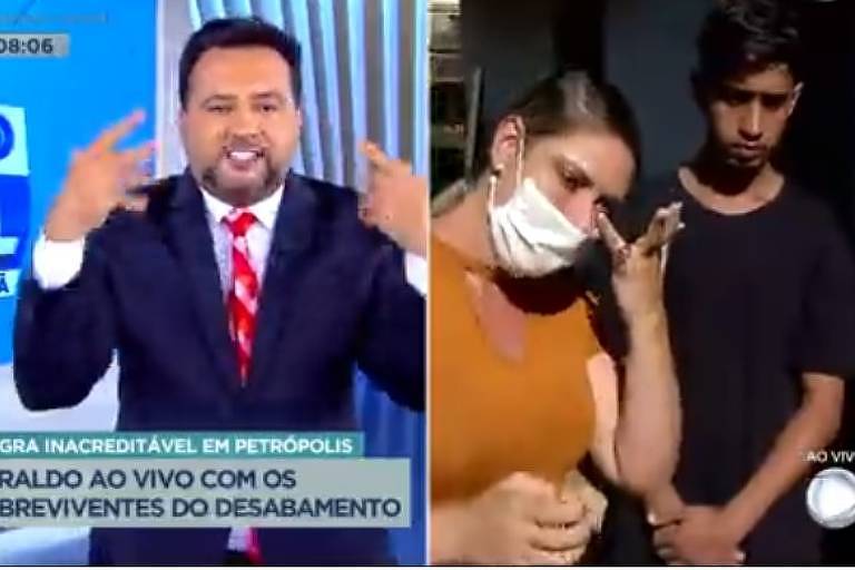 Geraldo Luís faz repórter chorar e pede que ela abrace sobreviventes de tragédia