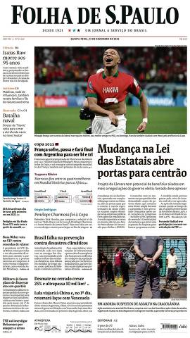 Capa da Edição Nacional da Folha