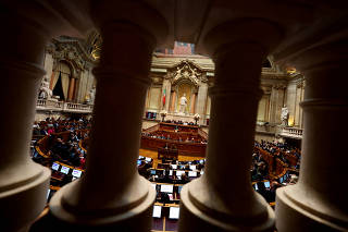 Debate on the new government programme at the Portuguese parliament, in Lisbon