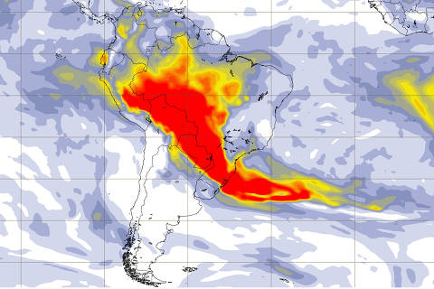 26.set 15 UTC - Copernicus - poluição causada pela fumaça dos incêndios - Aerosol forecasts