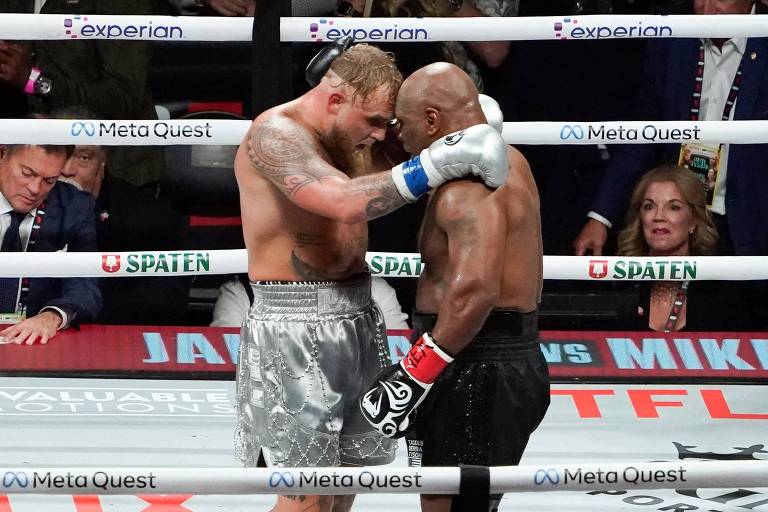 Jake Paul vence Mike Tyson, lenda do boxe, em luta midiática decepcionante