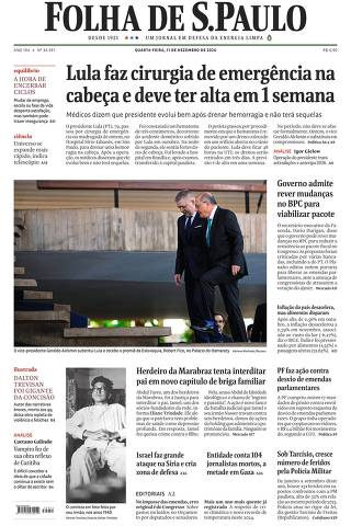 Capa da Edição Nacional da Folha